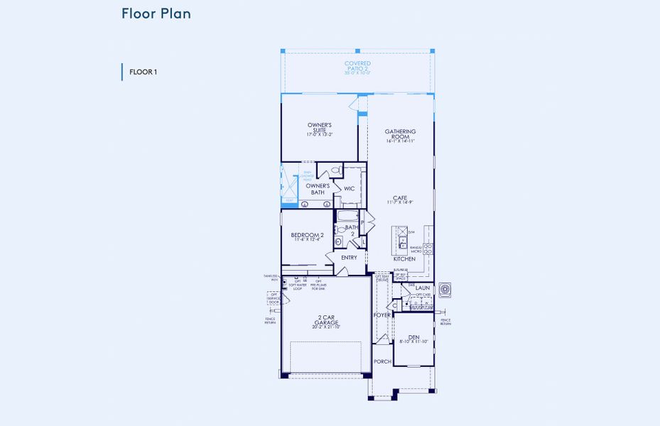 2D floor plan layout of this home in Regent Hills - Meadow Series, Buckeye, AZ (Image 5).