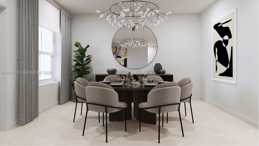 Furnished interior view inside a new home in Wildwood Groves, Miami (Image 4).