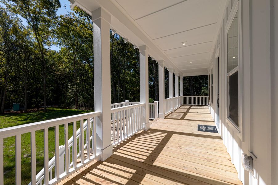 Exterior details and patio area of a home in Meggett Homes, Hollywood (Image 4).