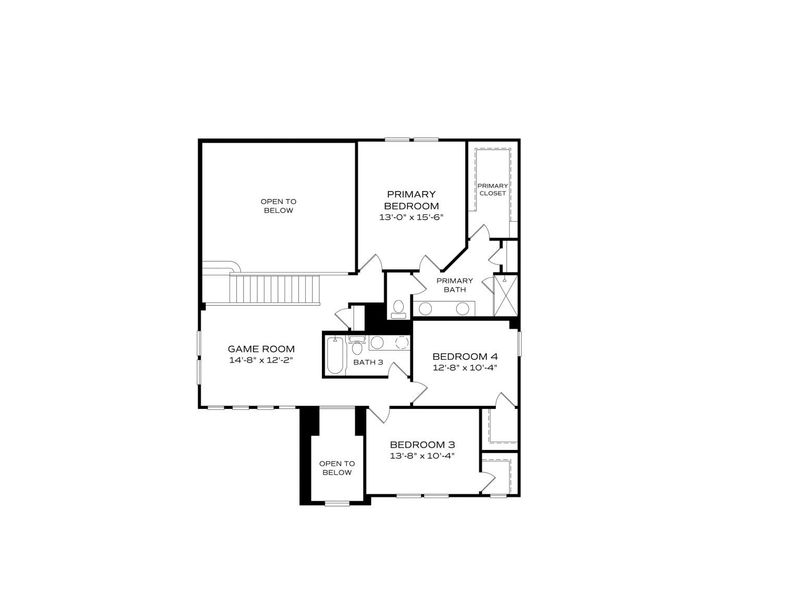 2D floor plan layout for the The Radiance by Davidson Homes LLC in Ivy Glen, Perry, GA (Image 4). 2D floor plan layout for the The Radiance by Davidson Homes LLC in Ivy Glen, Perry, GA (Image 4).