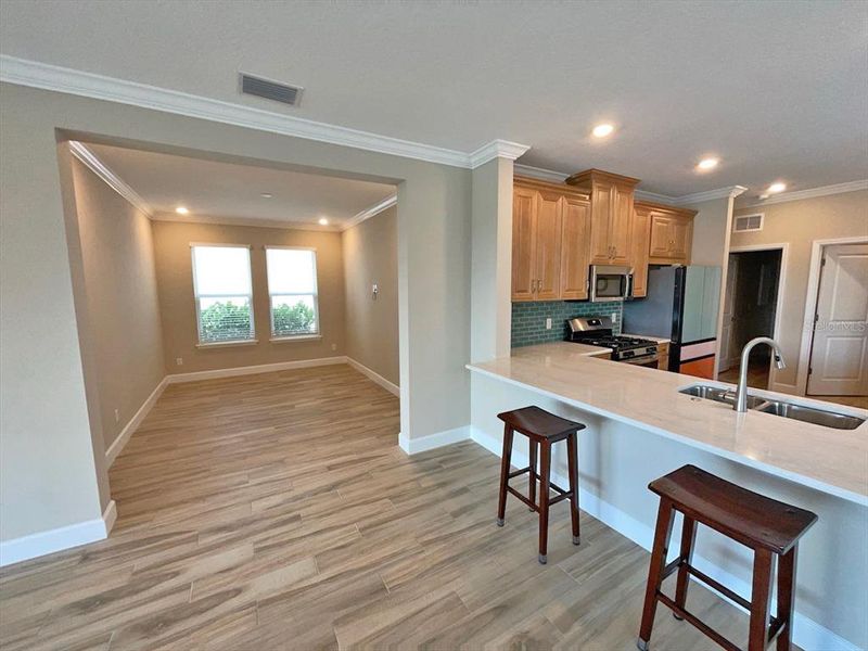 Kitchen Bar to Den/Study/Dining