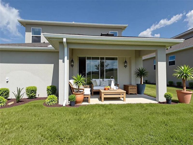 Exterior details and patio area of a home in Hills of Minneola, Minneola (Image 2). Exterior details and patio area of a home in Hills of Minneola, Minneola (Image 2).
