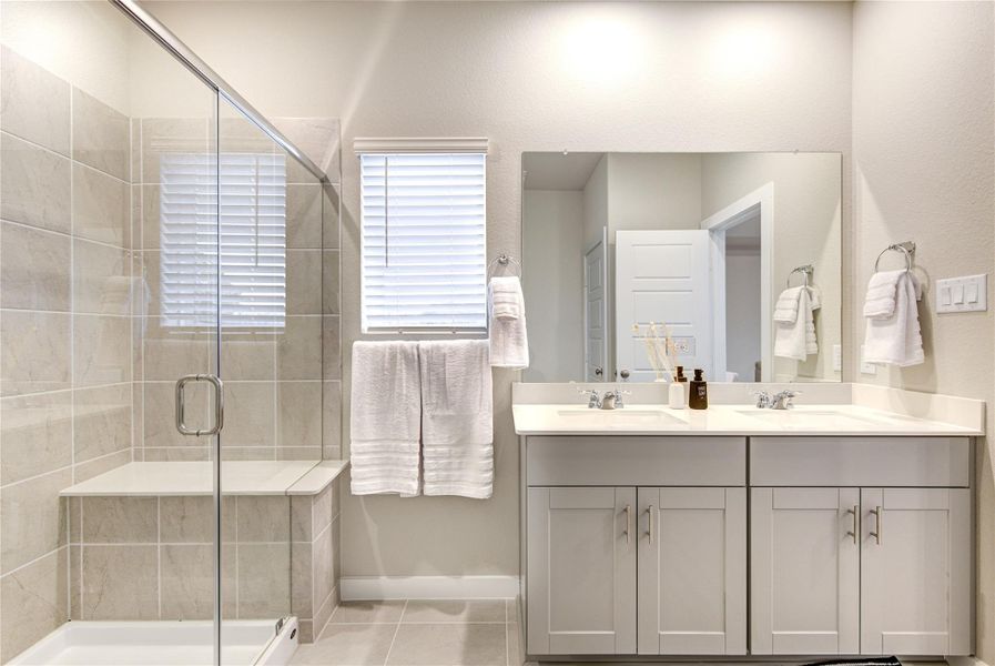 master bathroom, double sink, walk-in shower master bathroom, double sink, walk-in shower