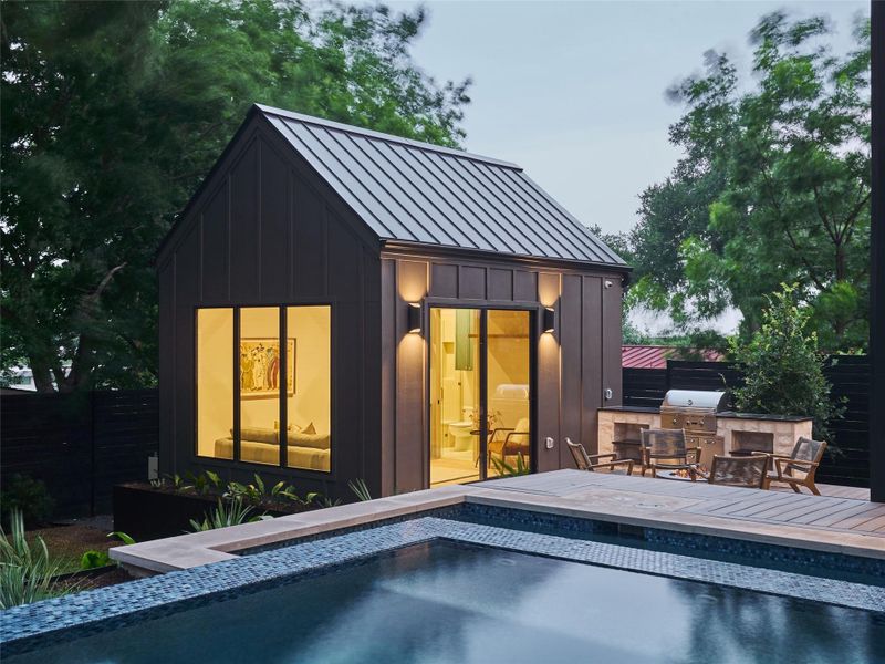 Exterior details and patio area of a home in , Austin (Image 25). Exterior details and patio area of a home in , Austin (Image 25).