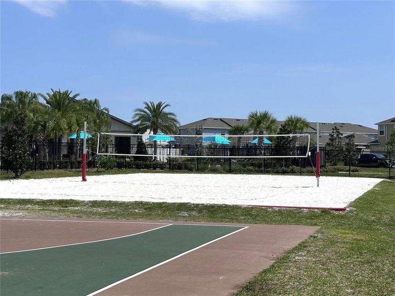 Volleyball courts behind the community center