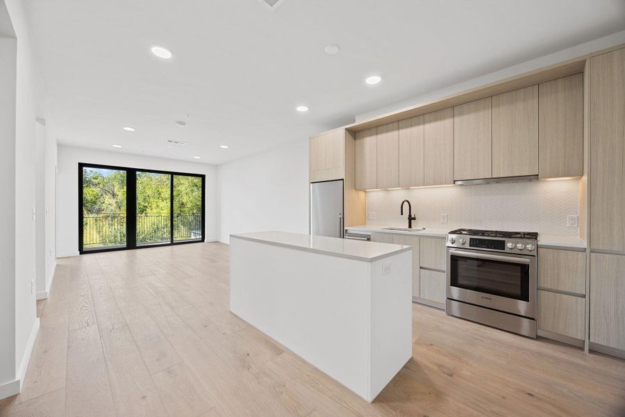 Furnished interior view inside a new home in One Oak, Austin (Image 3). Furnished interior view inside a new home in One Oak, Austin (Image 3).