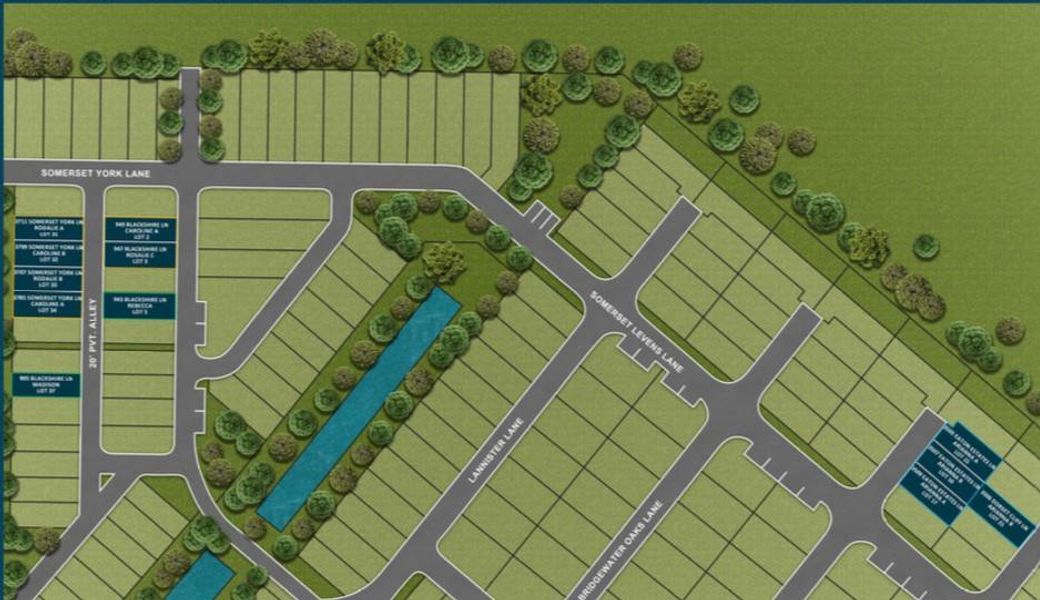 Map of the remaining floorplans and homes currently being built by Riverway Homes within Somerset Green.