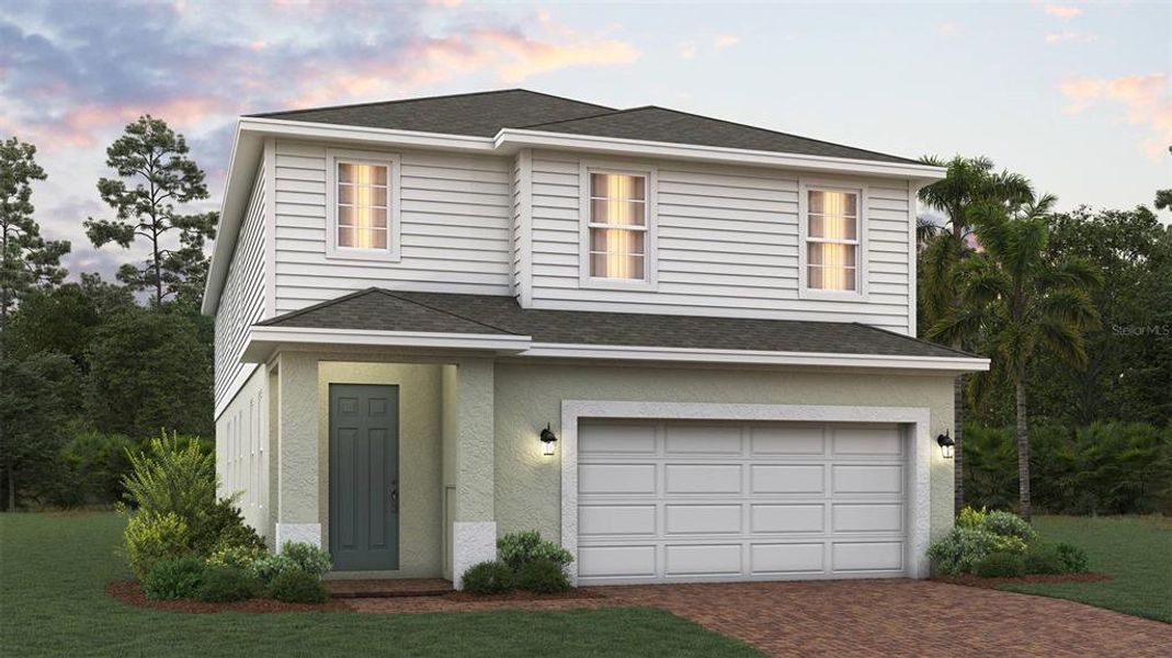 Front exterior of a new home in Ridgeview, Clermont, FL, highlighting curb appeal (Image 1). Front exterior of a new home in Ridgeview, Clermont, FL, highlighting curb appeal (Image 1).