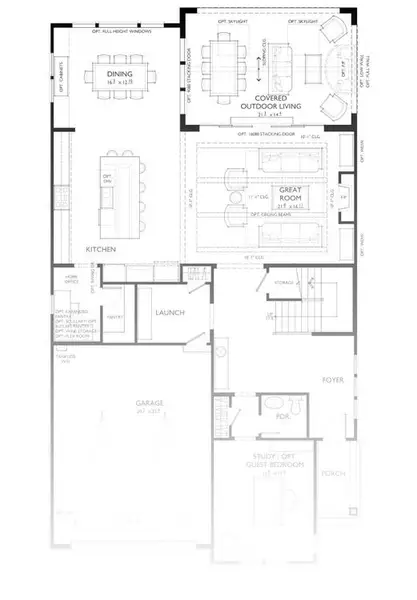 2D floor plan layout for the Laguna Sur by Classica Homes in Enclave at McKee, Charlotte, NC (Image 5).