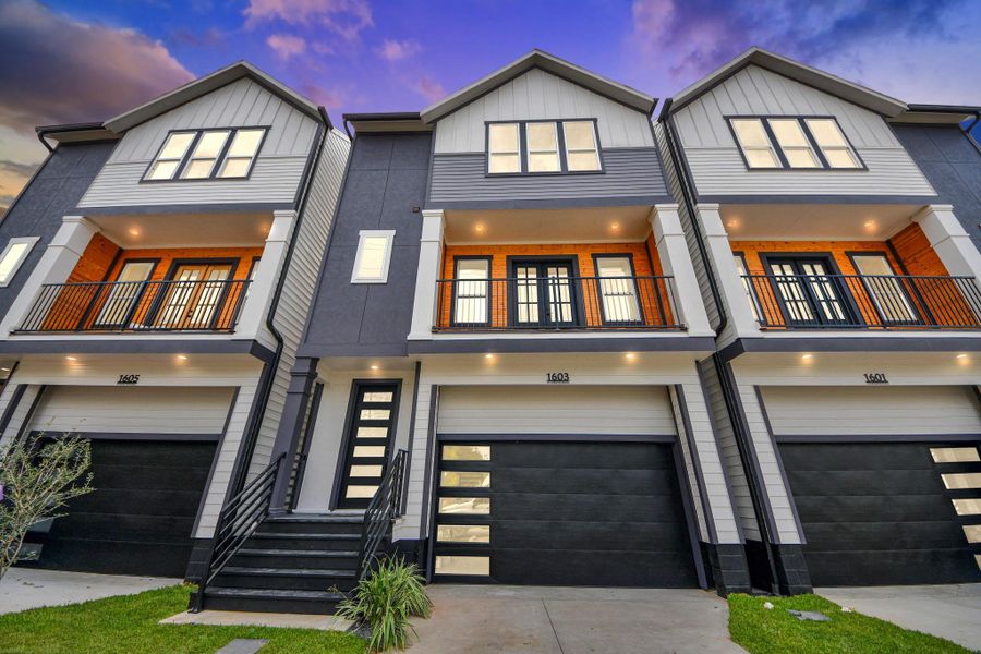 Front exterior of a new home in , Houston, TX, highlighting curb appeal (Image 1). Front exterior of a new home in , Houston, TX, highlighting curb appeal (Image 1).