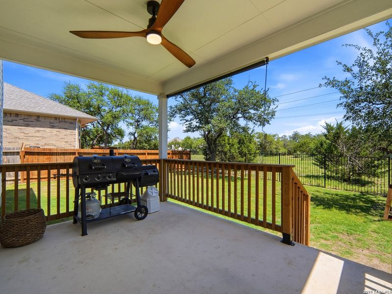 Exterior details and patio area of a home in Ventana, Bulverde (Image 27).