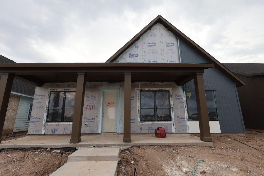 In-progress construction of a new home in Bridgeland Central: Emerald Heights - Enclave Row Collection, Cypress, TX (Image 6).