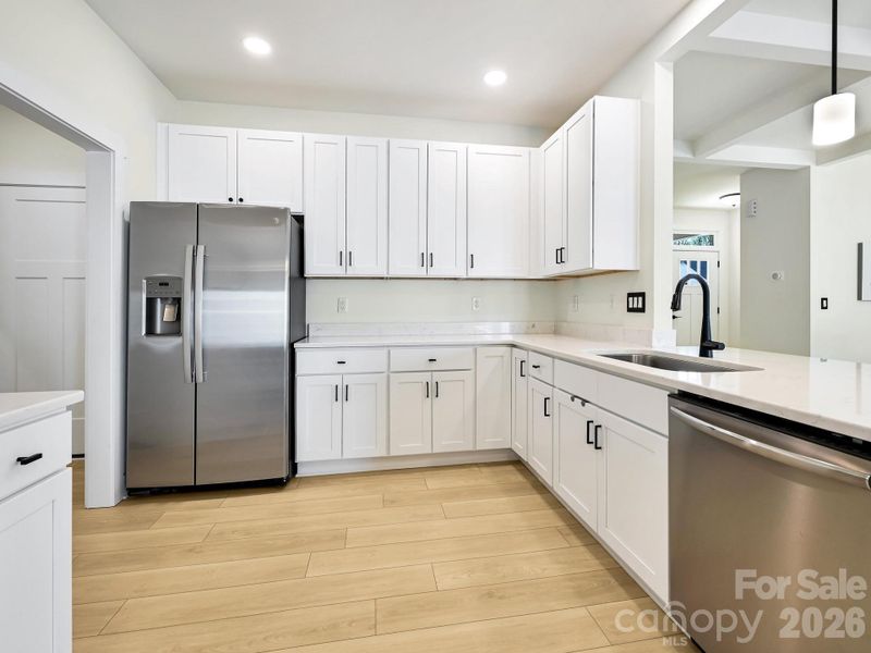 Abundant cabinet storage.