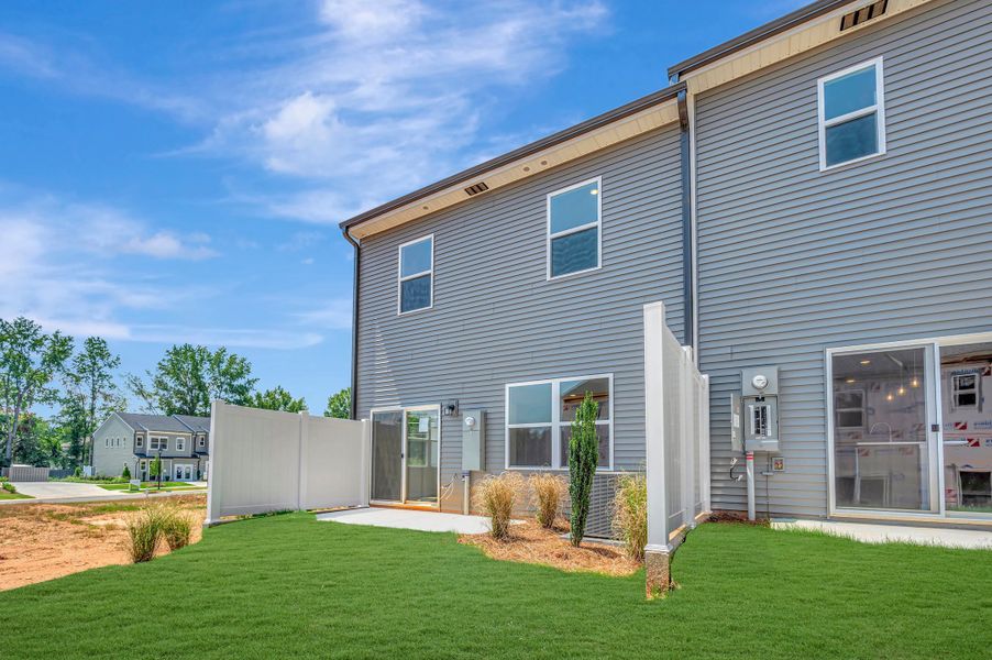 Exterior details and patio area of a home in Amplitude, Charlotte (Image 3). Exterior details and patio area of a home in Amplitude, Charlotte (Image 3).