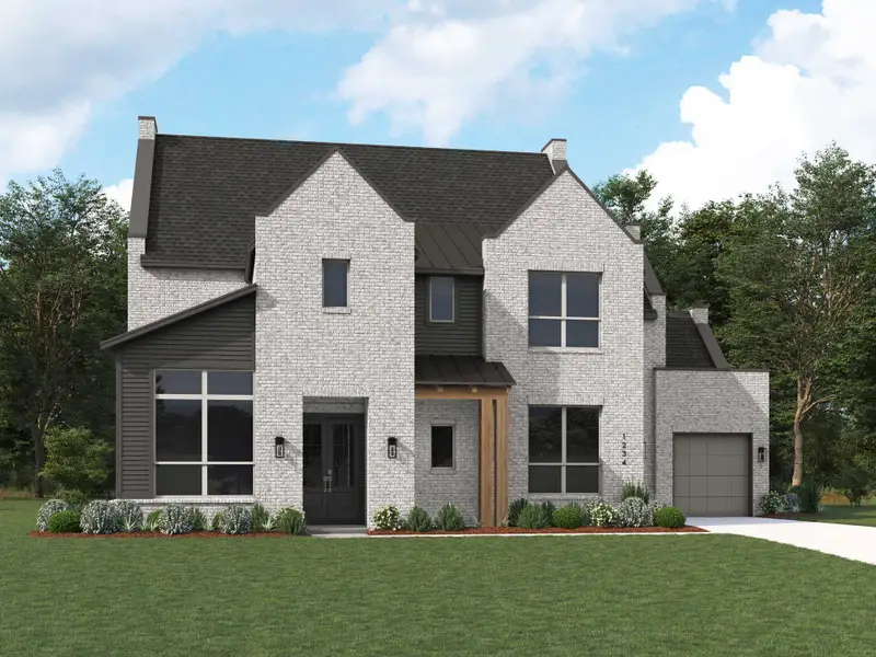 Representative exterior photo of a completed home built from the Livorno by Huntington Homes in Kresston 70s, Montgomery, TX (Image 21).