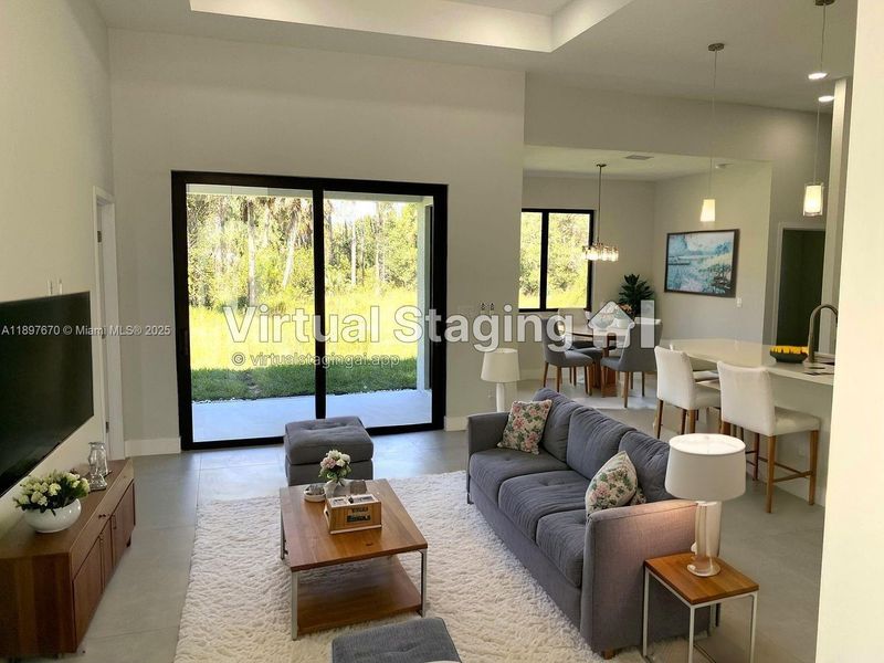 Furnished interior view inside a new home in , Lehigh Acres (Image 6). Furnished interior view inside a new home in , Lehigh Acres (Image 6).