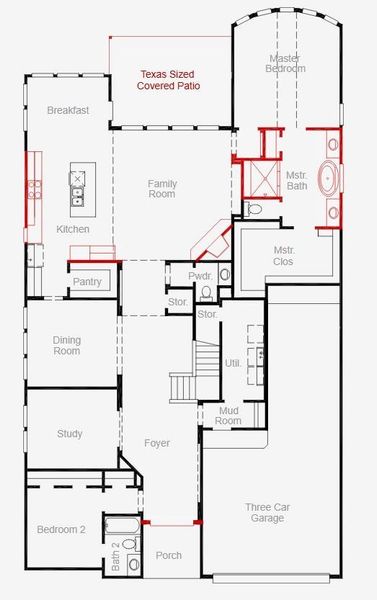 2D floor plan layout of this home in Bridgeland, Cypress, TX (Image 2). 2D floor plan layout of this home in Bridgeland, Cypress, TX (Image 2).