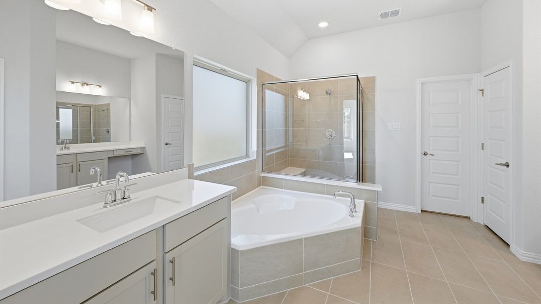 Furnished interior view inside a new home in Oaks at San Gabriel, Georgetown (Image 10).