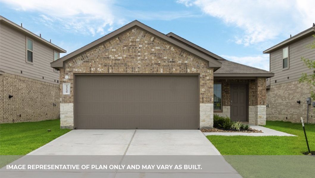 Representative exterior photo of a completed home built from the X30A by D.R. Horton in Granger Pines, Conroe, TX (Image 16).