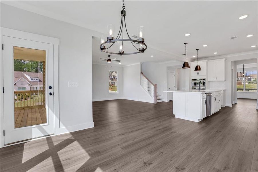 Furnished interior view inside a new home in Cambridge, Flowery Branch (Image 6). Furnished interior view inside a new home in Cambridge, Flowery Branch (Image 6).