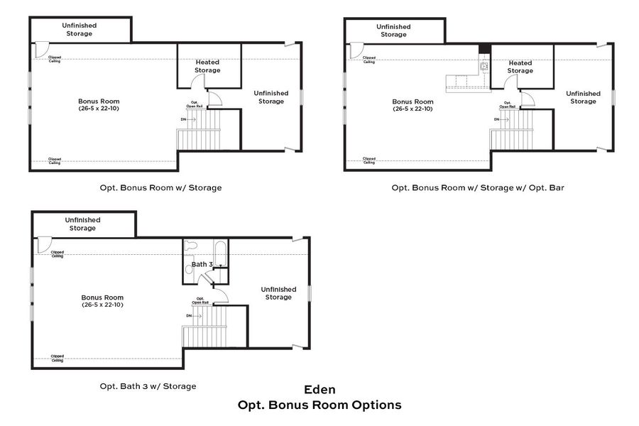 2D floor plan layout for the Eden by DRB Elevate. in Summerwind Crossing at Lakes of Cane Bay, Summerville, SC (Image 9).