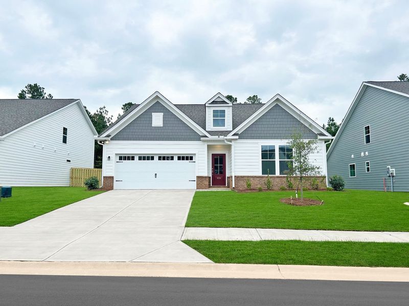 Front exterior of a new home in The Beacon at Old Peachtree Single Family Homes, Lawrenceville, GA, highlighting curb appeal (Image 36).