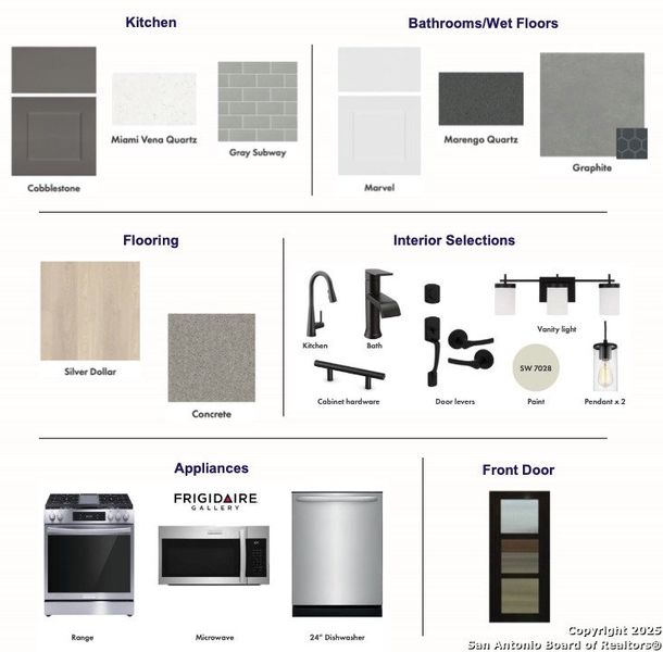 Sample of building materials used in homes in Mayfair - Select Classic Series, New Braunfels (Image 1). Sample of building materials used in homes in Mayfair - Select Classic Series, New Braunfels (Image 1).