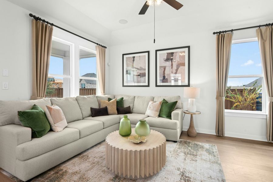 Representative furnished interior of a home built from the Bluebonnet by Scott Felder Homes in Mayfair, New Braunfels (Image 12). Representative furnished interior of a home built from the Bluebonnet by Scott Felder Homes in Mayfair, New Braunfels (Image 12).