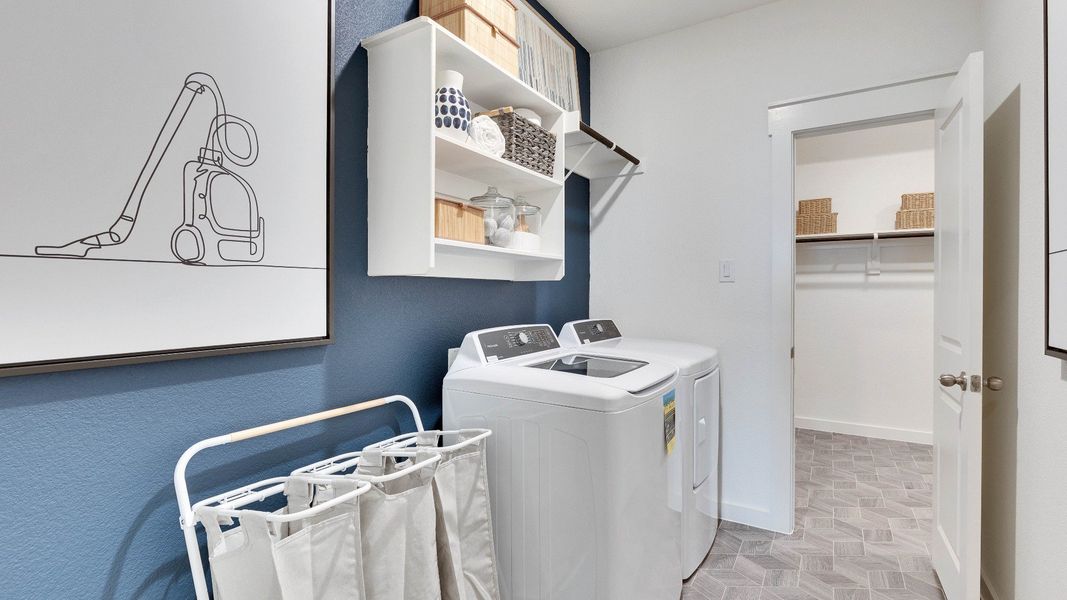 Representative furnished interior of a home built from the Meyerson by DRB Homes in Infinity Square, Kyle (Image 39).