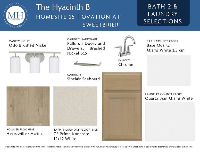 Sample of building materials used in homes in Ovation at Sweetbrier, Durham (Image 21).