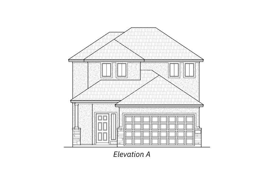 Representative exterior photo of a completed home built from the Carter by Chesmar Homes in Stillwater Ranch, San Antonio, TX (Image 1). Representative exterior photo of a completed home built from the Carter by Chesmar Homes in Stillwater Ranch, San Antonio, TX (Image 1).