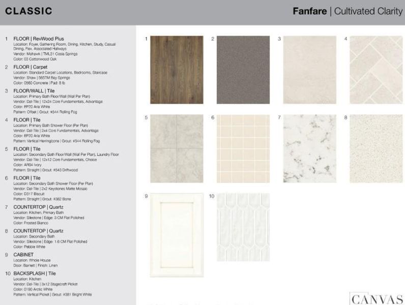 21225 Lake Run Drive design selections. Home is currently under construction and selections are subject to change.