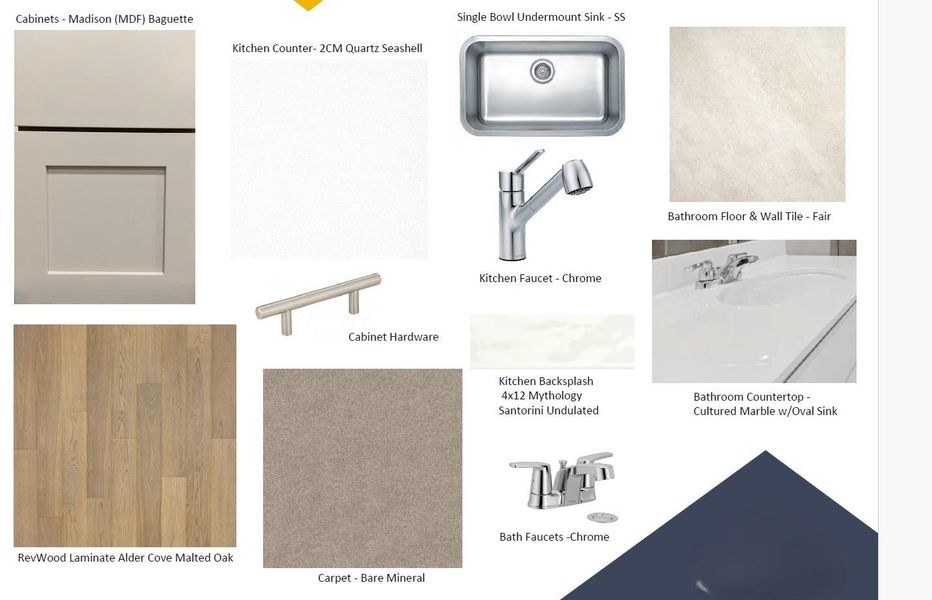 Sample of building materials used in homes in Marble Creek Crossing, Austin (Image 3).