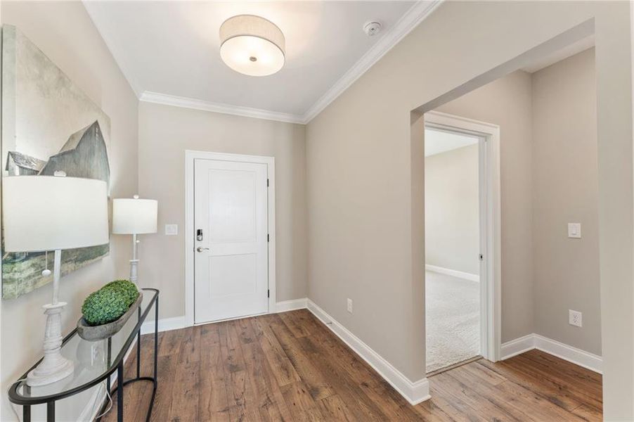 Furnished interior view inside a new home in The Courtyards of Franklin Goldmine, Cumming (Image 7).