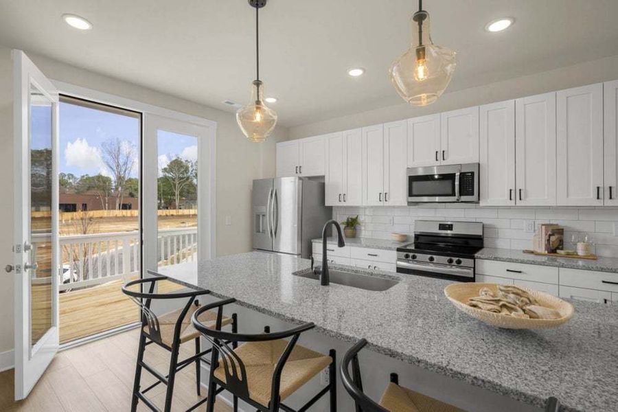 The Brier Kitchen featuring Front Porch Double Doors