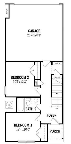 2D floor plan layout for the Myrtle by Mattamy Homes in Tenison Village at Buckner Terrace, Dallas, TX (Image 11). 2D floor plan layout for the Myrtle by Mattamy Homes in Tenison Village at Buckner Terrace, Dallas, TX (Image 11).