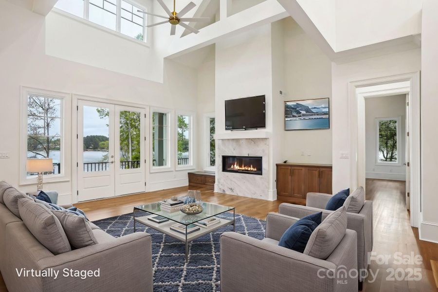 Virtually staged great room