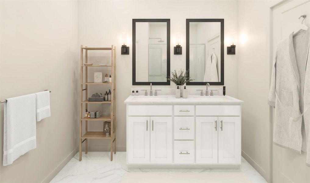 Relaxing primary bath (*Artist rendering used for illustration purposes only.)