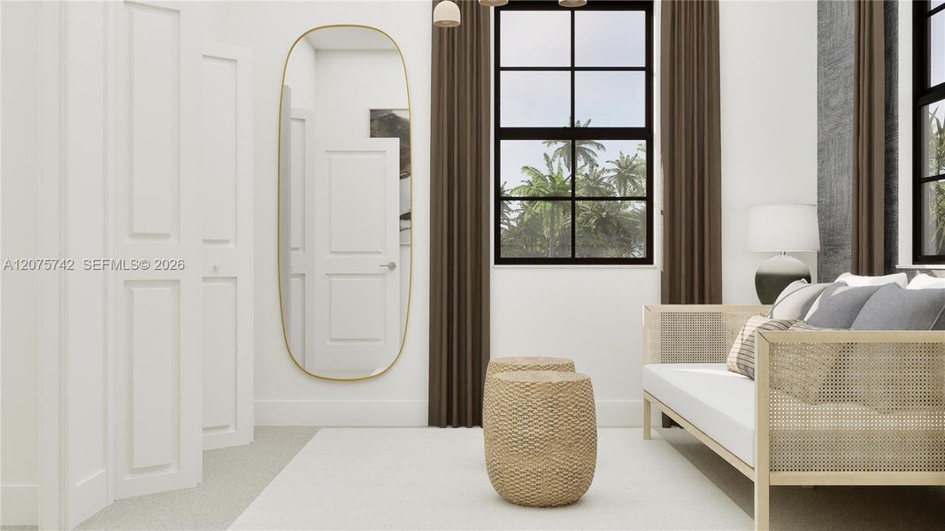 Each bedroom offers a convenient closet for added storage space.