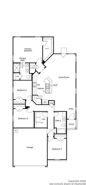 2D floor plan layout of this home in Woodside Farms, Seguin, TX (Image 3).