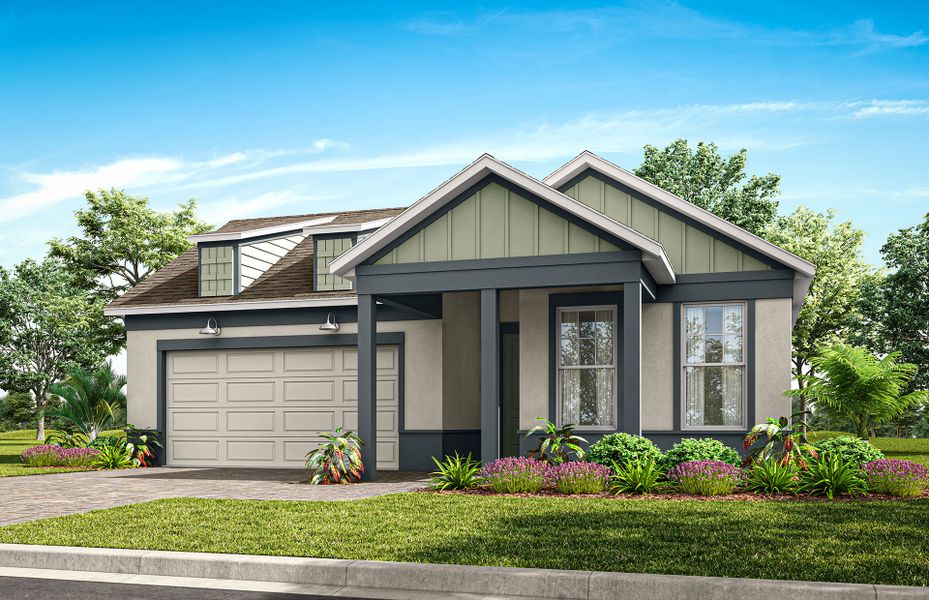 Representative exterior photo of a completed home built from the Symphony by Pulte Homes in EverBe, Orlando, FL (Image 18).
