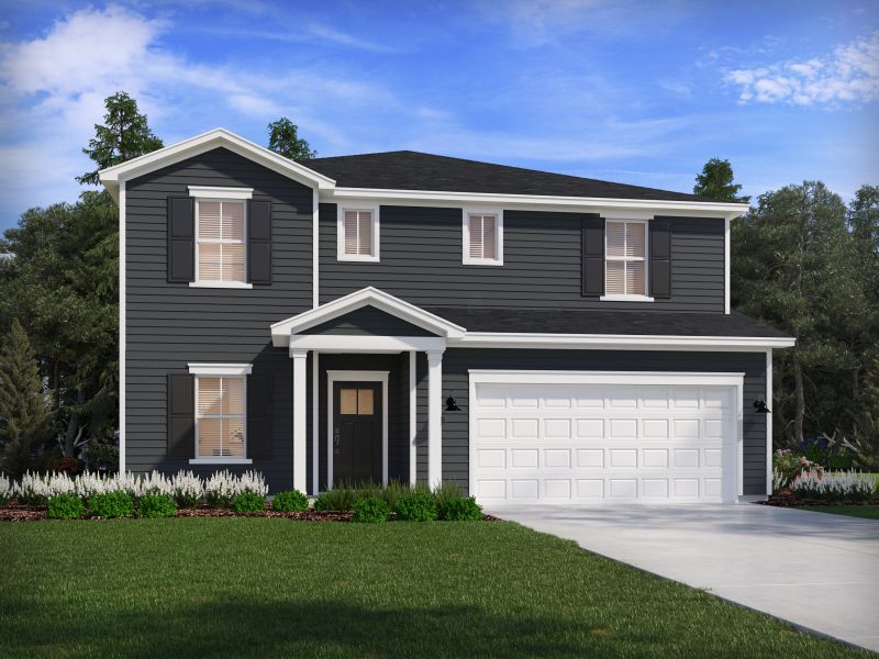 Representative exterior photo of a completed home built from the Johnson by Meritage Homes in River Ridge, Clarksville, TN (Image 2).