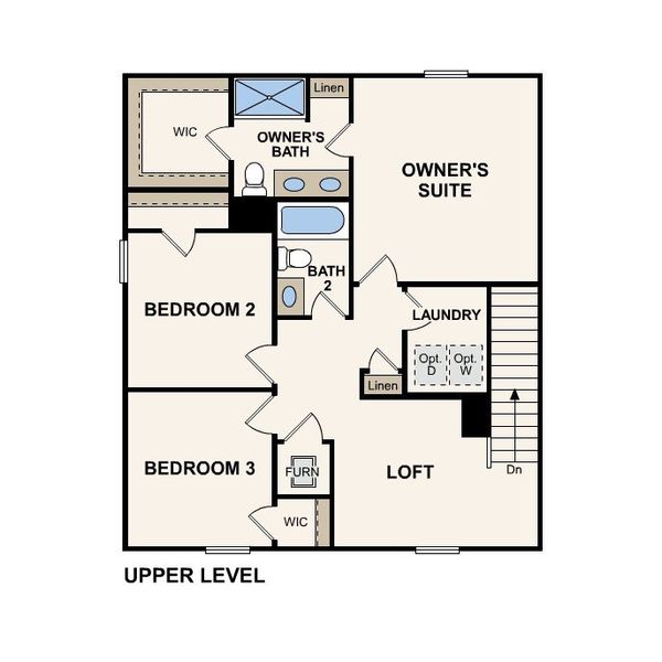2D floor plan layout for the Auburn by Century Complete in Moss Creek, Spartanburg, SC (Image 4).