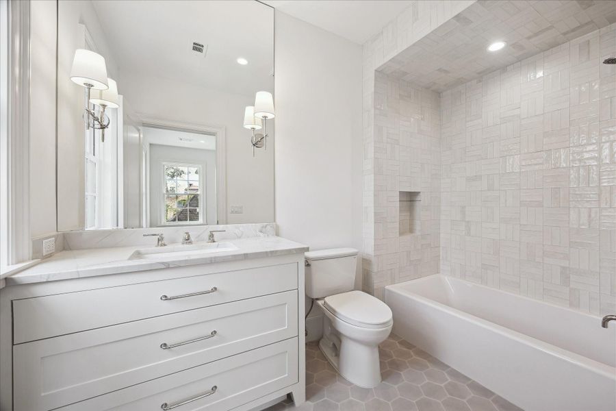 Each room has its own unique bathroom. Each room has its own unique bathroom.