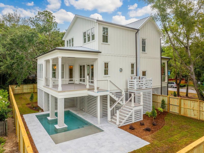 Exterior details and patio area of a home in , Isle Of Palms (Image 4). Exterior details and patio area of a home in , Isle Of Palms (Image 4).