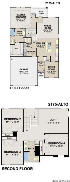 2D floor plan layout of this home in Hunter's Ranch, San Antonio, TX (Image 3).