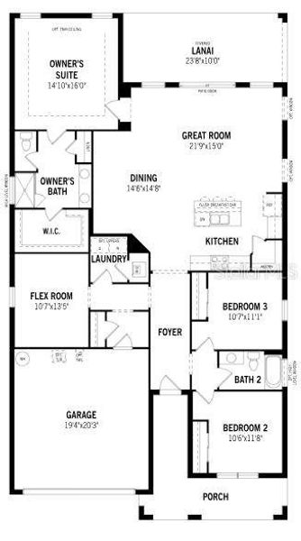 2D floor plan layout of this home in Wellen Park, Venice, FL (Image 5).