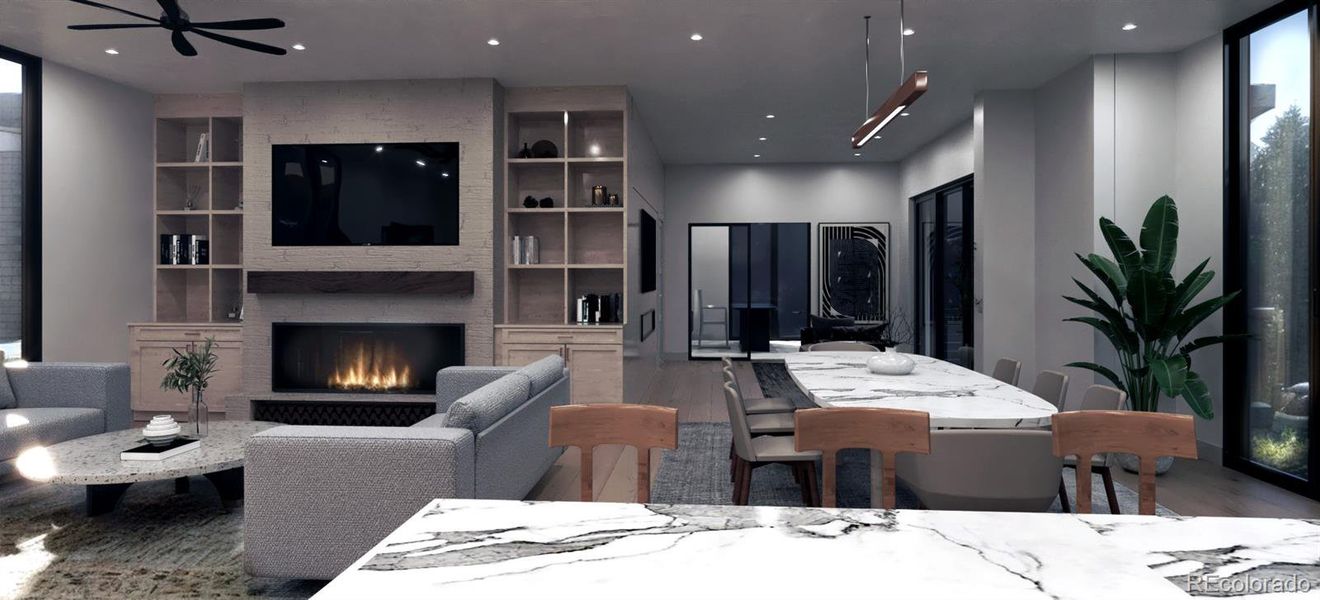 Furnished interior view inside a new home in , Evergreen (Image 7).