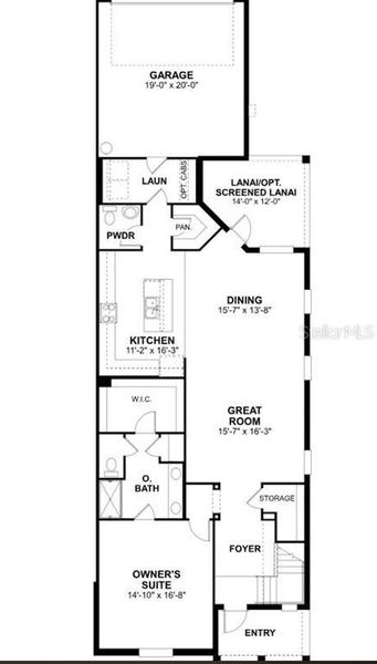 2D floor plan layout of this home in Palmera at Wellen Park, North Port, FL (Image 3).