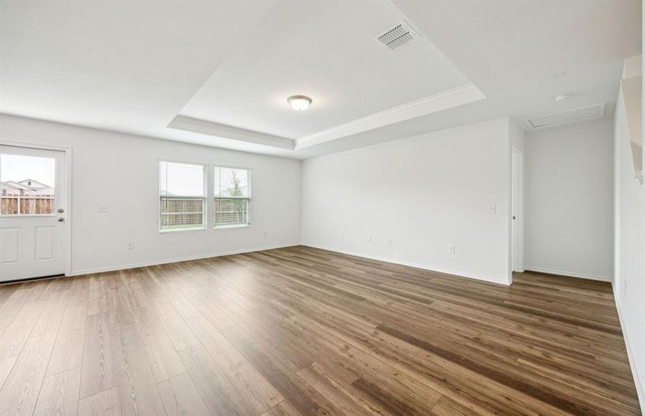 Spacious gathering room with large windows Spacious gathering room with large windows